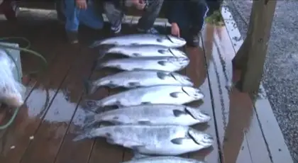 Tim Moyer family trip, salmon fishing Ucluelet BC 2009