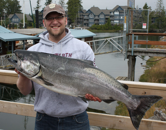 Bassione Van Soest with a 34 lb Tyee August 2, 2008