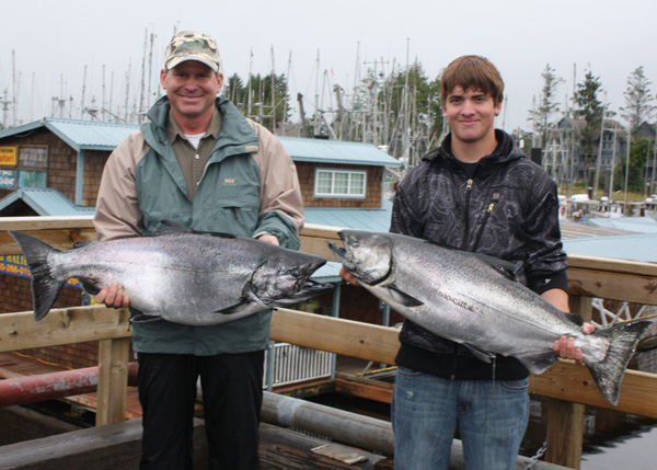 Steve and Ross Rusconi with 25 and 31 lb King Salmon August 23, 2008