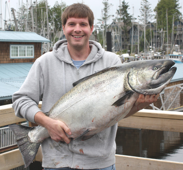 Troy Welker with a 50 lb King Salmon August 23, 2008